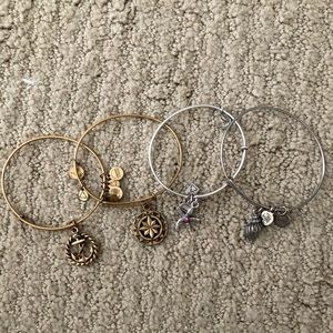 Silver and gold Alex and Ani beach bracelet set